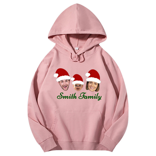 Picture of Custom Unisex Hoodies | Custom Christmas Face Hoodies | Personalized Unisex Long Sleeve Family Hoodies