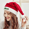 Picture of Custom Knitted Santa Hat with Name - Personalized Embroidered Family Christmas Hat - Best Christmas Gift