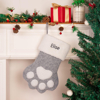 Picture of Custom Pet Christmas Stocking - Personalized Paw Shape Embroidery Christmas Stocking - Best Christmas Gifts