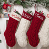 Picture of Personalized Embroidery Christmas Stocking - Knitted Custom Name Family Christmas Stocking -  Best Christmas Gift