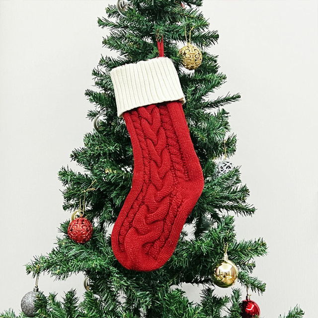 Picture of Personalized Embroidery Christmas Stocking - Knitted Custom Name Family Christmas Stocking -  Best Christmas Gift