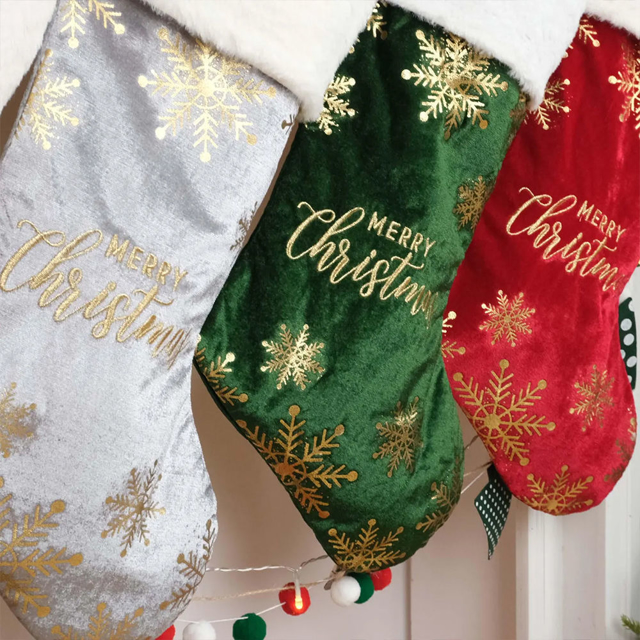 Picture of Personalized Velvet Embroidered Christmas Stocking - Custom Christmas Stocking with Name - Best Christmas Gifts