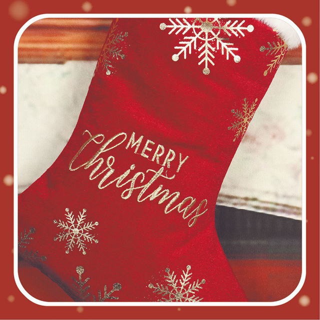 Picture of Personalized Velvet Embroidered Christmas Stocking - Custom Christmas Stocking with Name - Best Christmas Gifts