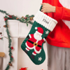 Picture of Custom Velvet Christmas Stocking with Santa Figure - Personalized Embroidery Christmas Stocking -  Best Christmas Gift