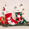 Picture of Custom Velvet Christmas Stocking with Santa Figure - Personalized Embroidery Christmas Stocking -  Best Christmas Gift