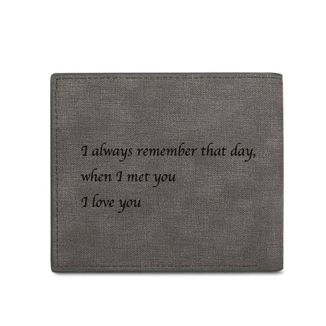 Picture of Men's Bifold Engraved Photo Wallet - Birthday gift