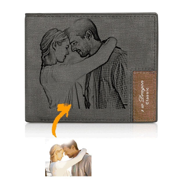 Picture of Men's Bifold Engraved Photo Wallet - Birthday gift