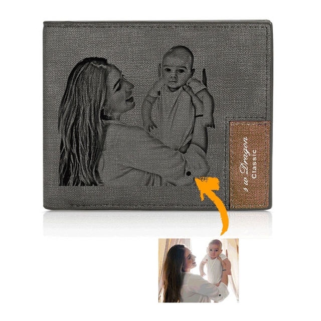 Picture of Men's Bifold Engraved Photo Wallet - Birthday gift