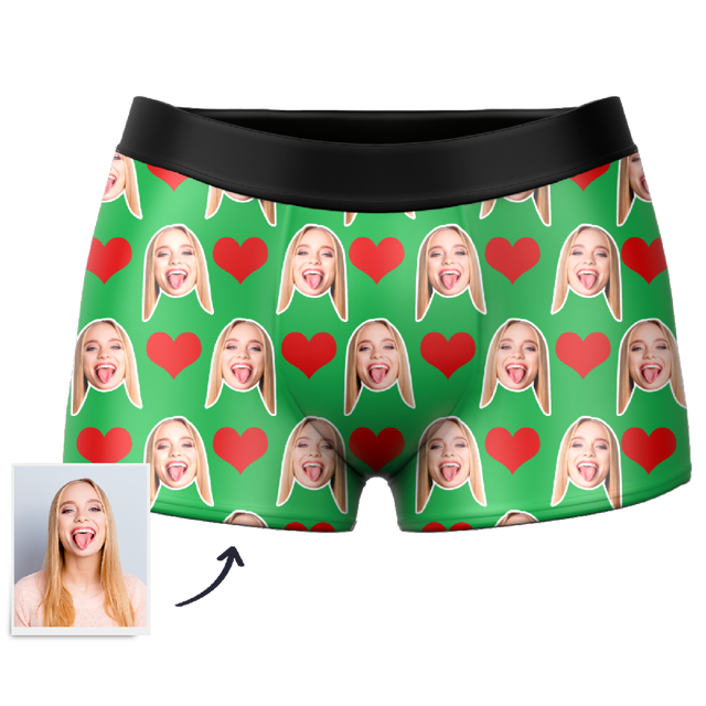 Picture of Customized underwear | Custom Men's Heart-shaped Boxer Briefs