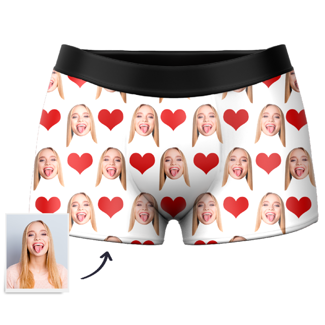 Picture of Customized underwear | Custom Men's Heart-shaped Boxer Briefs