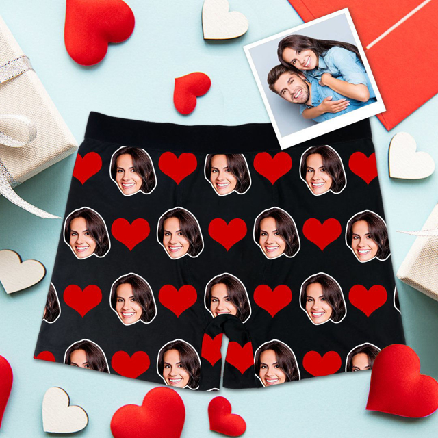 Picture of Customized underwear | Custom Men's Heart-shaped Boxer Briefs