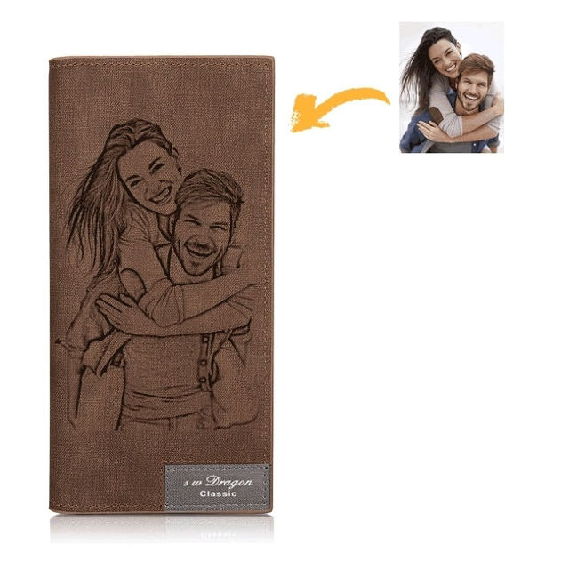 Picture of Ladies' Photo Engraved Long Style Bifold Photo Wallet - Custom Wallet for Mother's day