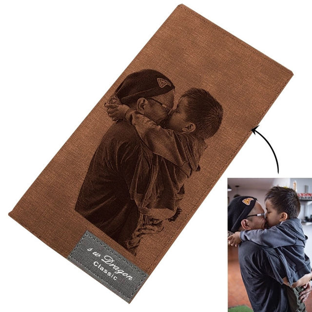 Picture of Ladies' Photo Engraved Long Style Bifold Photo Wallet - Custom Wallet for Mother's day