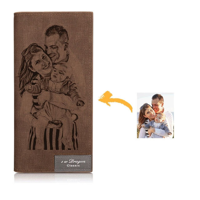 Picture of Ladies' Photo Engraved Long Style Bifold Photo Wallet - Custom Wallet for Mother's day