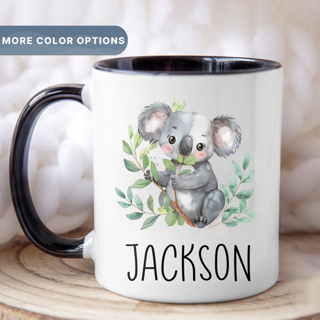 Picture of Custom Child Mug with Animal Pattern - Personalized Mug with Kids Name - Coffee Mugs for Boys and Girls