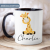 Picture of Custom Child Mug with Animal Pattern - Personalized Mug with Kids Name - Coffee Mugs for Boys and Girls