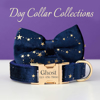 Picture of Personalized Dog Name Collar - Custom Multiple Color Velvet Dog Collar - Engraved Pet Name Tag Metal Buckle - Best Wedding and Christmas Puppy Gift