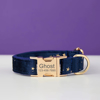 Picture of Personalized Dog Name Collar - Custom Multiple Color Velvet Dog Collar - Engraved Pet Name Tag Metal Buckle - Best Wedding and Christmas Puppy Gift