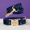 Picture of Personalized Dog Name Collar - Custom Multiple Color Velvet Dog Collar - Engraved Pet Name Tag Metal Buckle - Best Wedding and Christmas Puppy Gift
