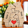 Picture of Personalized Wooden Bear Family Puzzle - Family Keepsake Home Decor Gift - Best Christmas Gift for Family