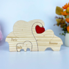 Picture of Custom Wooden Elephants Family Puzzle - Personalized Wooden Elephants Puzzle with Family Names - Family Keepsake Gift - Best Home Decor Gift