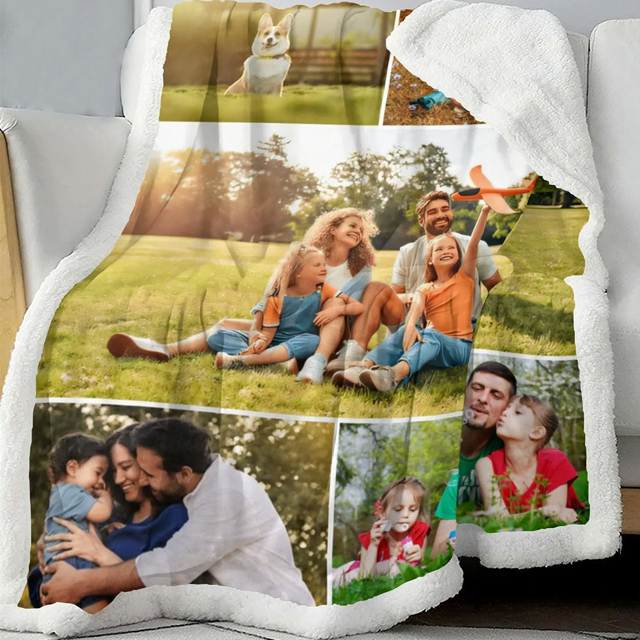 Picture of Personalized Photo Text Blanket | Customized Photo Thickened Blanket | Personalized Gift Memorial Blanket, Anniversary Gift, Couple Gift, Gift for Her/Him