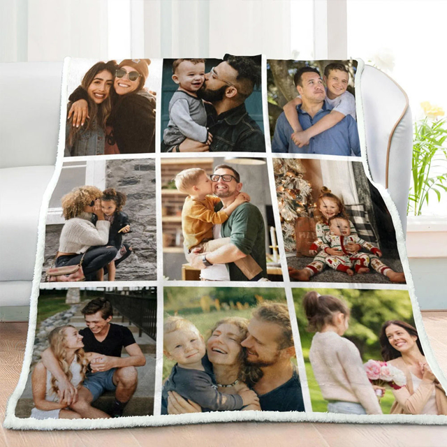 Picture of Personalized Photo Text Blanket | Customized Photo Thickened Blanket | Personalized Gift Memorial Blanket, Anniversary Gift, Couple Gift, Gift for Her/Him