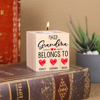 Picture of Custom Wooden Candle holder - Personalized Cuboid Candle holder with Names - Best Christmas, Mother's day Gift