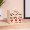 Picture of Custom Wooden Candle holder - Personalized Cuboid Candle holder with Names - Best Christmas, Mother's day Gift