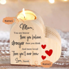 Picture of Custom Wooden Candle holder - Personalized Heart Shape Candle holder with Text - Best Christmas, Anniversary, Mother's day Gift