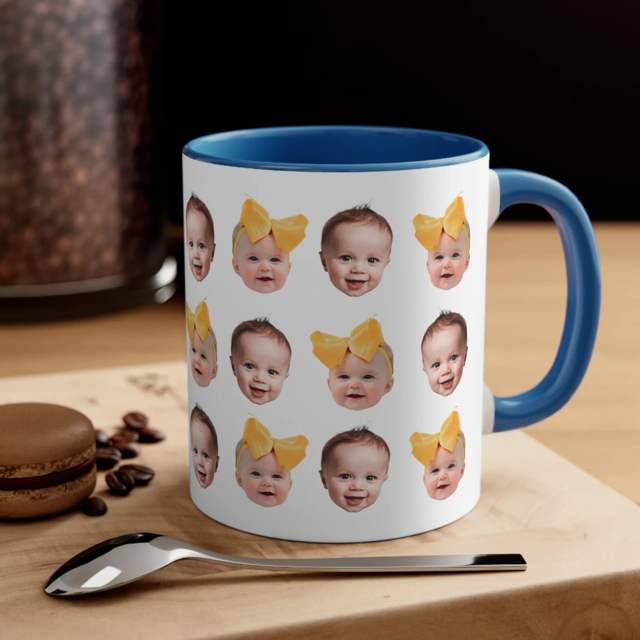 Picture of Custom Photo Face Mugs - Personalized Photo Coffee Cup -  Family Christmas Gifts