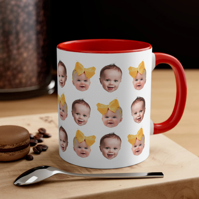 Picture of Custom Photo Face Mugs - Personalized Photo Coffee Cup -  Family Christmas Gifts