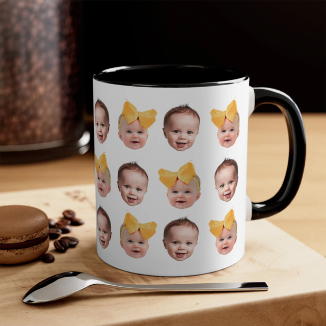 Picture of Custom Photo Face Mugs - Personalized Photo Coffee Cup -  Family Christmas Gifts