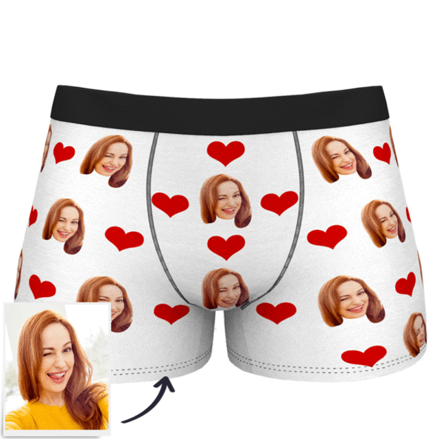 Picture of Customized underwear | Custom Heart Face Underwear For Men