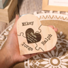 Picture of Custom Wooden Name Candle holder - Personalized Heart Shape Candle holder - Best Christmas Gift