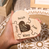 Picture of Custom Wooden Name Candle holder - Personalized Heart Shape Candle holder - Best Christmas Gift