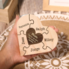 Picture of Custom Wooden Name Candle holder - Personalized Heart Shape Candle holder - Best Christmas Gift