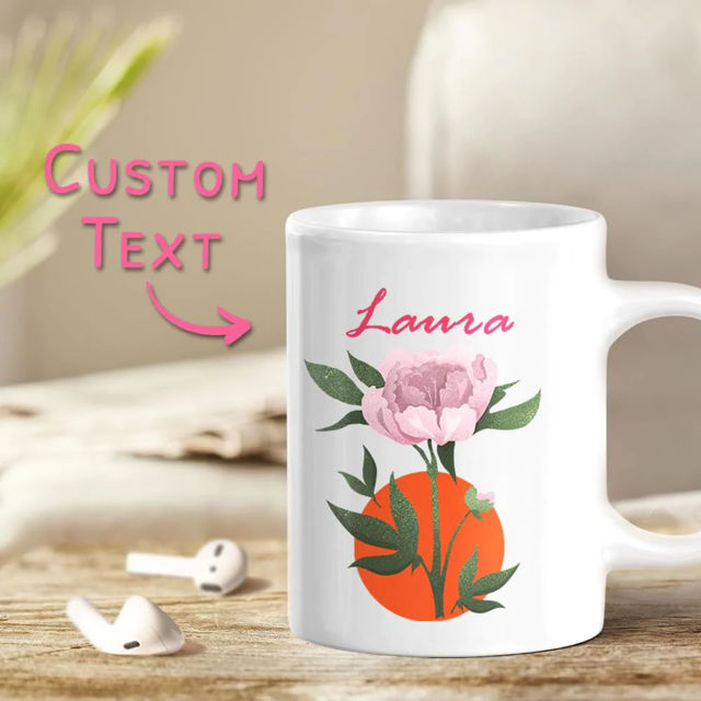 Picture of Personalized Colorful Floral Mugs - Custom Flower Mugs for Her