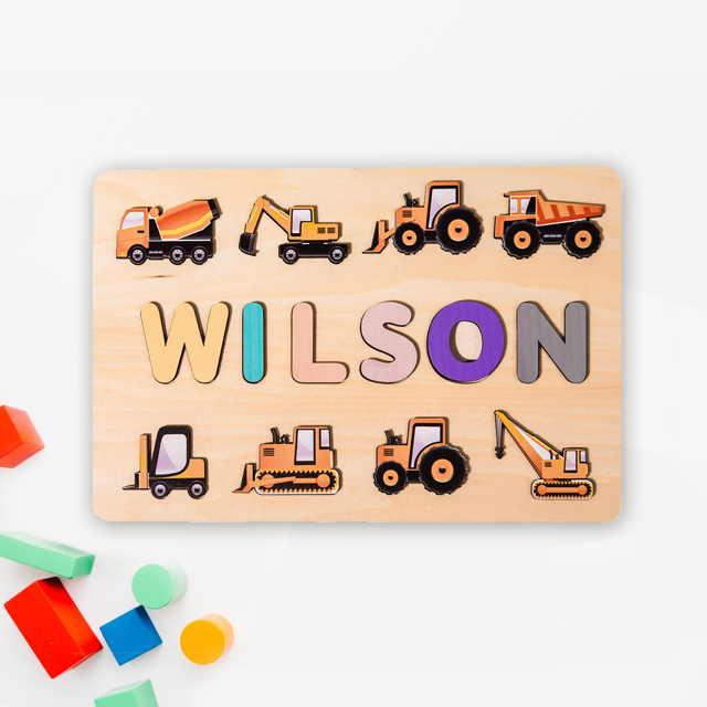 Picture of Personalized Wooden Puzzle Name Board - Custom Gift for Baby and Kids - Custom Name Puzzle - Birthday Gift for My Cute Baby Boy