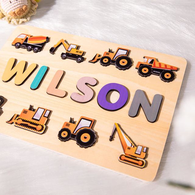 Picture of Personalized Wooden Puzzle Name Board - Custom Gift for Baby and Kids - Custom Name Puzzle - Birthday Gift for My Cute Baby Boy