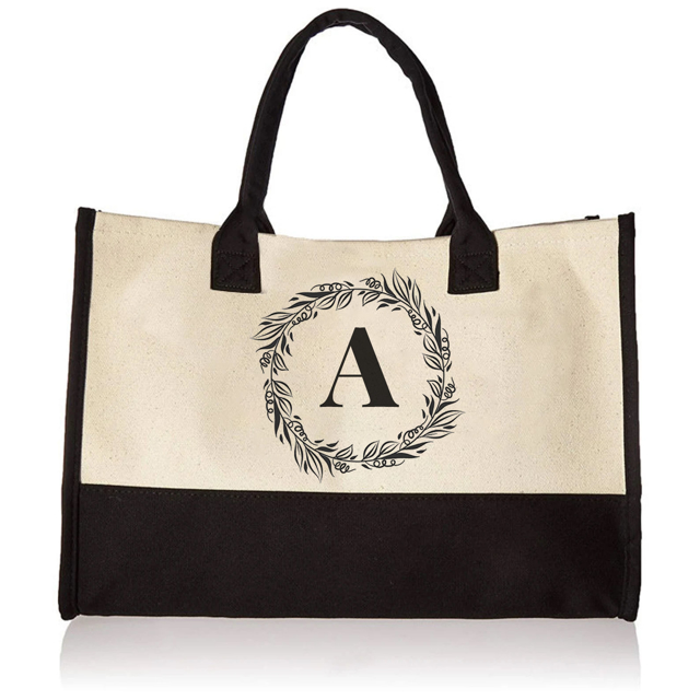 Picture of Personalized Canvas Tote Bag - Custom Name Tote Bag - Bridesmaid Gif