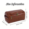 Picture of Custom Leather Toiletry Bag for Men - Personalized Groomsmen Gifts - Men's Leather Toiletry Bags - Travel Bag