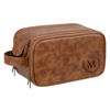 Picture of Custom Leather Toiletry Bag - Personalized Groomsmen Gifts - Travel Bag