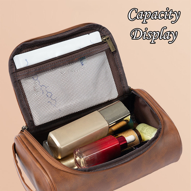 Picture of Personalized Groomsmen Gifts - Custom Leather Toiletry Bag - Travel Bag - Birthday Gift