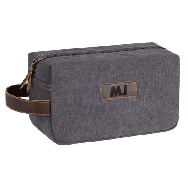 Picture of Men's Custom Canvas Toiletry Bag - Personalized Groomsmen Gifts - Business Travel Bags