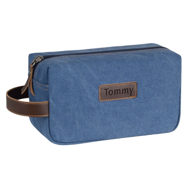 Picture of Men's Custom Canvas Toiletry Bag - Personalized Groomsmen Gifts - Business Travel Bags