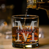 Picture of Custom Whiskey Glass - Personalized Glasses with Text - Etched Groomsmen gift - Bourbon Glass for Whiskey Drinkers