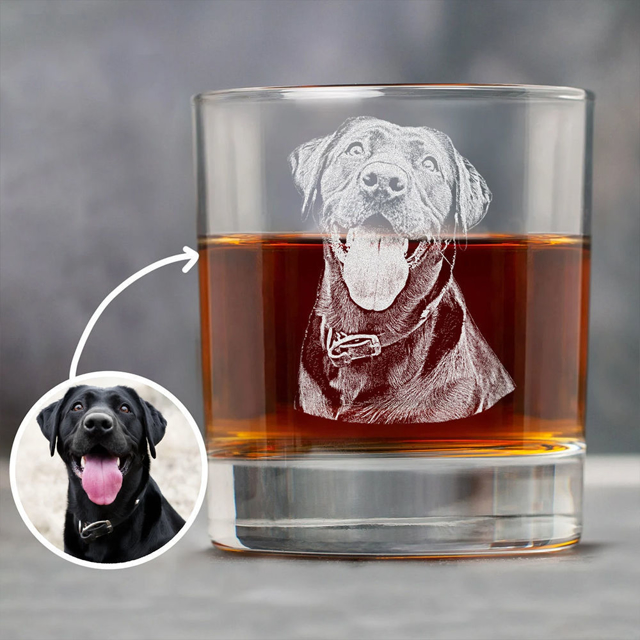 Picture of Custom 3D Laser Whiskey Glass Cup - Etched Photo Wine Cup - Best Gift For Father's Day and Christmas