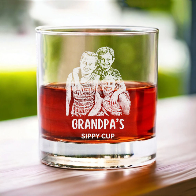 Picture of Custom 3D Laser Whiskey Glass Cup - Etched Photo Wine Cup - Best Gift For Father's Day and Christmas