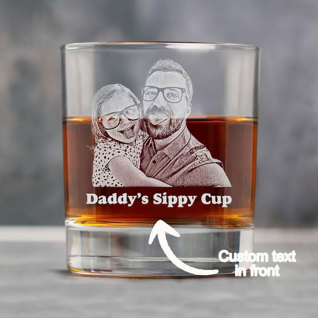 Picture of Custom 3D Laser Whiskey Glass Cup - Etched Photo Wine Cup - Best Gift For Father's Day and Christmas